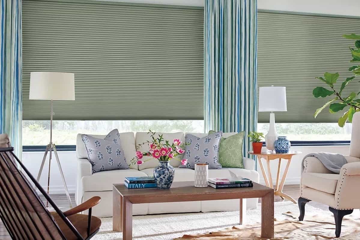 Blue and Green Drapes from Hunter Douglas