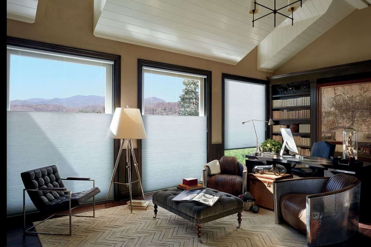 Home office window treatments, Hunter Douglas Duette® Honeycomb Shades, near Incline Village, Nevada (NV)